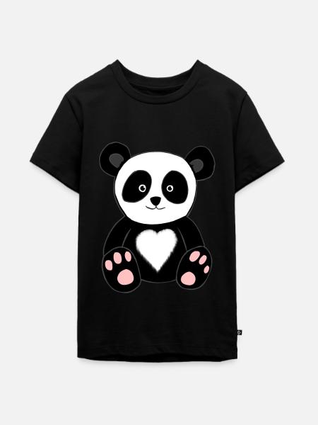 Süßer Panda - Teenager Premium Bio T-Shirt - Schwarz