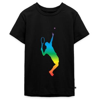 Tennis - Teenager Premium Bio T-Shirt - Schwarz - Vorne - AI Model Teenager Male light (155cm)