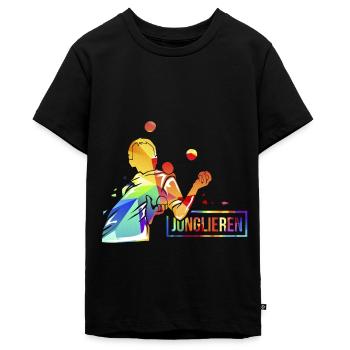 Jonglieren Arbeit - Teenager Premium Bio T-Shirt - Schwarz - Vorne - AI Model Teenager Male light (155cm)