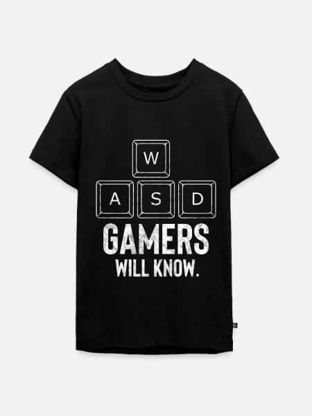 WASD Gamers Will Know - Teenager Premium Bio T-Shirt - Schwarz