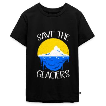 Gletscher - Teenager Premium Bio T-Shirt - Schwarz - Vorne - AI Model Teenager Male light (155cm)