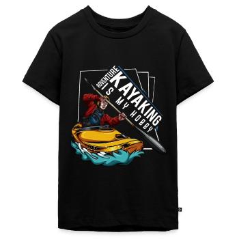 Kajak - Teenager Premium Bio T-Shirt - Schwarz - Vorne - AI Model Teenager Male light (155cm)