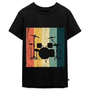 Drummer Raggae Percussion Schlagzeuger Geschenk - Teenager Premium Bio T-Shirt - Schwarz - Vorne - AI Model Teenager Male light (155cm)