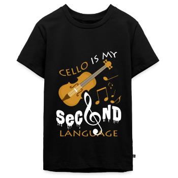 violoncelle - T-shirt Premium bio Ado - noir - Devant - AI Model Teenager Male light (155cm)