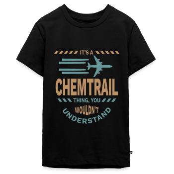 Attention chemtrails vs contrails conspiracy - Teenager Premium Organic T-Shirt - black - Front - AI Model Teenager Male light (155cm)
