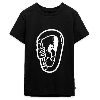 Karabiner Klettern Seilklettern Felsen Geschenk - Teenager Premium Bio T-Shirt - Schwarz - Vorne - AI Model Teenager Male light (155cm)