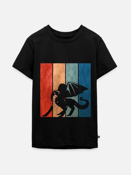 Kampfdrache -Drache - Teenager Premium Bio T-Shirt - Schwarz