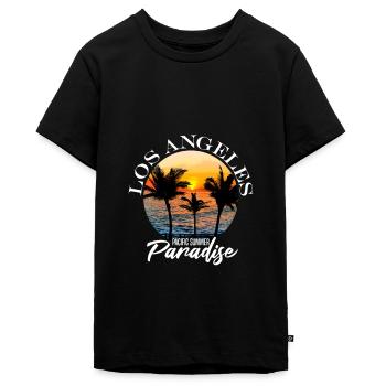 Los Angeles - Teenager Premium Bio T-Shirt - Schwarz - Vorne - AI Model Teenager Male light (155cm)