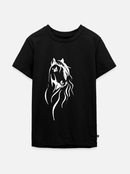 Pferd - Teenager Premium Bio T-Shirt - Schwarz