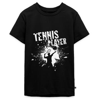 tennis - T-shirt Premium bio Ado - noir - Devant - AI Model Teenager Male light (155cm)