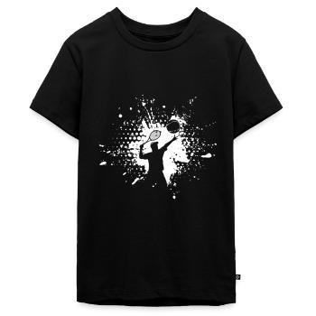 tennis - T-shirt Premium bio Ado - noir - Devant - AI Model Teenager Male light (155cm)