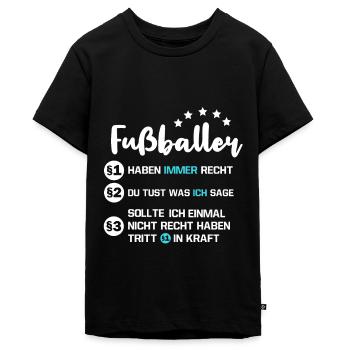 Fußballer Spruch lustig Fußballtrainer - Teenager Premium Bio T-Shirt - Schwarz - Vorne - AI Model Teenager Male light (155cm)