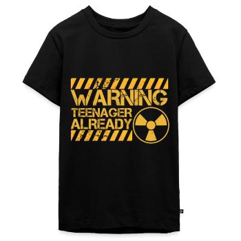 Warning Teenager Already T shirt - Teenager Premium Bio T-Shirt - Schwarz - Vorne - AI Model Teenager Male light (155cm)