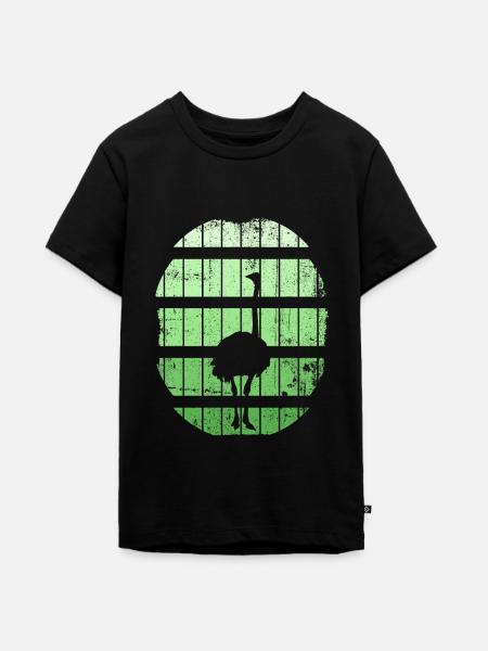 Strauß - Teenager Premium Bio T-Shirt - Schwarz