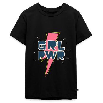 GIRL POWER - Teenager Premium Bio T-Shirt - Schwarz - Vorne - AI Model Teenager Male light (155cm)