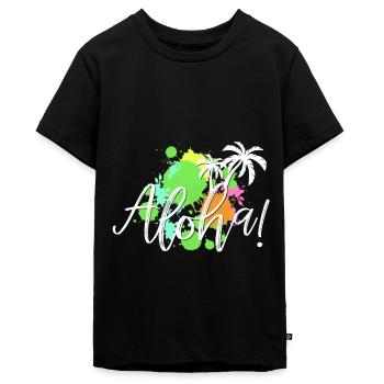Sommer - Teenager Premium Bio T-Shirt - Schwarz - Vorne - AI Model Teenager Male light (155cm)