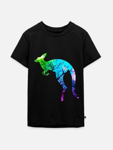 Känguru - Teenager Premium Bio T-Shirt - Schwarz