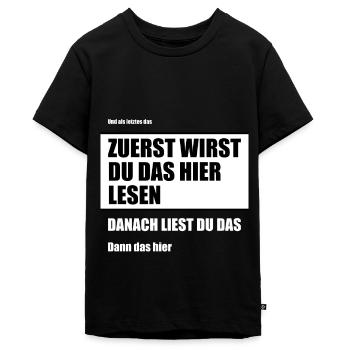 Lustiger Spruch - Teenager Premium Bio T-Shirt - Schwarz - Vorne - AI Model Teenager Male light (155cm)