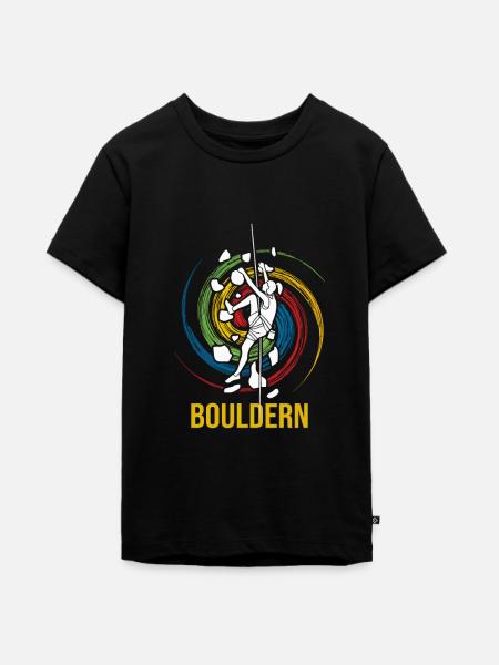 Bouldern - Teenager Premium Bio T-Shirt - Schwarz