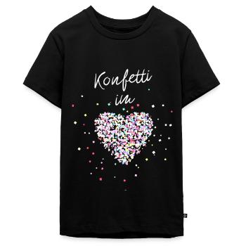 Konfetti im Herzen - Teenager Premium Bio T-Shirt - Schwarz - Vorne - AI Model Teenager Male light (155cm)