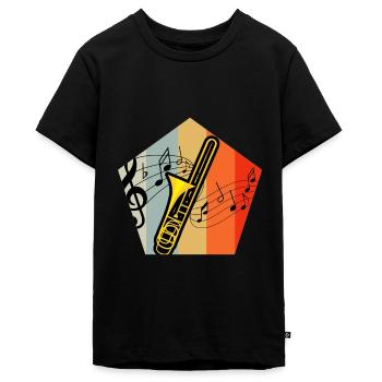 Posaune - Teenager Premium Bio T-Shirt - Schwarz - Vorne - AI Model Teenager Male light (155cm)