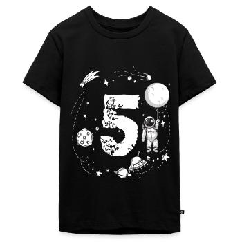 Kinder Weltraum Astronaut 5. Geburtstag Astronaut - Teenager Premium Bio T-Shirt - Schwarz - Vorne - AI Model Teenager Male light (155cm)