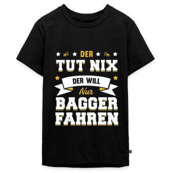Bagger - Teenager Premium Bio T-Shirt - Schwarz - Vorne - AI Model Teenager Male light (155cm)