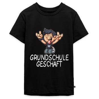 Grundschule Geschafft - Teenager Premium Bio T-Shirt - Schwarz - Vorne - AI Model Teenager Male light (155cm)