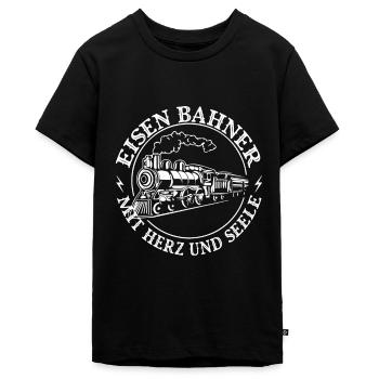 Eisenbahn Zug Eisenbahner Lok Züge - Teenager Premium Bio T-Shirt - Schwarz - Vorne - AI Model Teenager Male light (155cm)