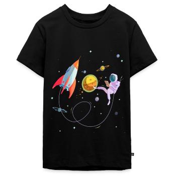 Rakete Weltraum Astronaut Raumfahrt - Teenager Premium Bio T-Shirt - Schwarz - Vorne - AI Model Teenager Male light (155cm)