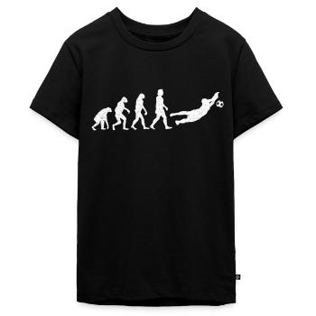 Torwart Evolution Torhüter Fußballer Fußballverein - Teenager Premium Bio T-Shirt - Schwarz - Vorne - AI Model Teenager Male light (155cm)