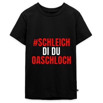Schleich di, du Oaschloch - Teenager Premium Bio T-Shirt - Schwarz - Vorne - AI Model Teenager Male light (155cm)