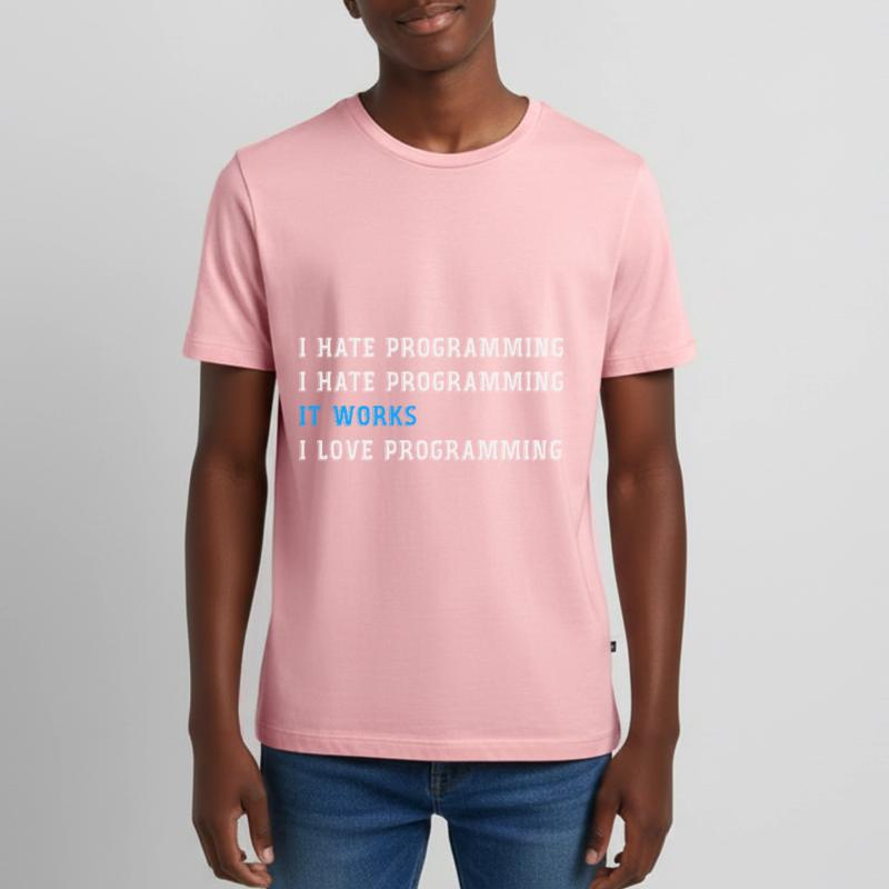 Funny gift programmers hate programming Teenager Premium Organic T-Shirt