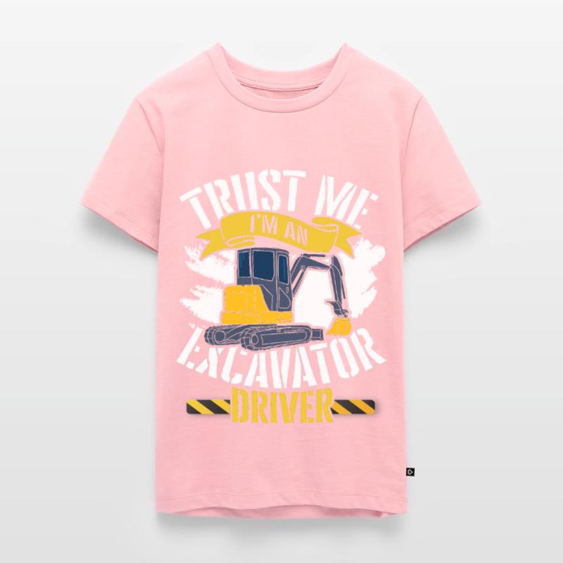 Excavator civil engineering construction work road construction dredging Teenager Premium Organic T-Shirt