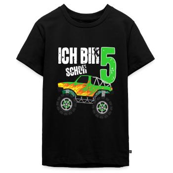 Kinder 5. Geburtstag Geschenk Monster Truck - Teenager Premium Bio T-Shirt - Schwarz - Vorne - AI Model Teenager Male light (155cm)
