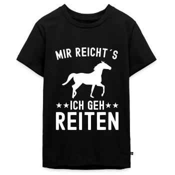 Mir Reichts Ich Geh Reiten - Pferd - Reiter - Pony - Teenager Premium Bio T-Shirt - Schwarz - Vorne - AI Model Teenager Male light (155cm)