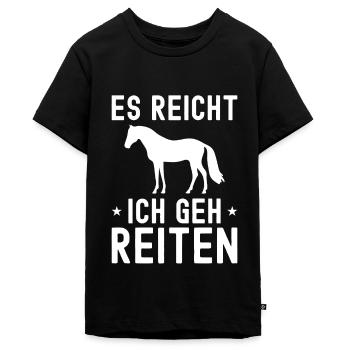 Es Reicht Ich Geh Reiten - Pferde - Reiter - Teenager Premium Bio T-Shirt - Schwarz - Vorne - AI Model Teenager Male light (155cm)
