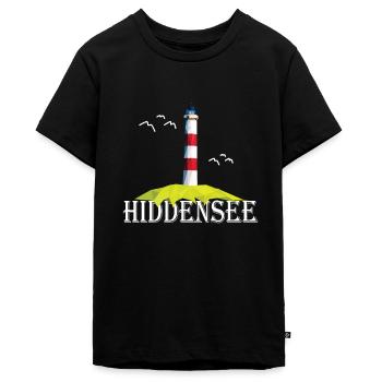 Hiddensee Ostsee Insel Urlaub Souvenir Geschenk - Teenager Premium Bio T-Shirt - Schwarz - Vorne - AI Model Teenager Male light (155cm)