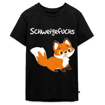 Schweigefuchs Grundschule Schüler Design Geschenk - Teenager Premium Bio T-Shirt - Schwarz - Vorne - AI Model Teenager Male light (155cm)