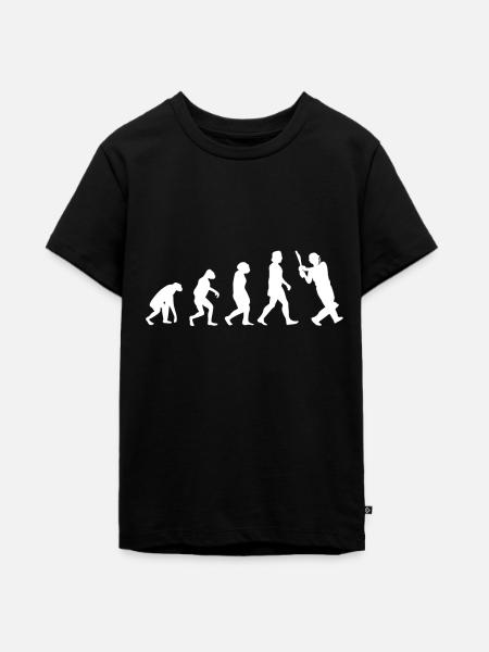 Cricket Evolution Cricketschläger Cricketspieler - Teenager Premium Bio T-Shirt - Schwarz