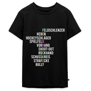 Feldhockey Hockey Spieler Spruch Geschenk - Teenager Premium Bio T-Shirt - Schwarz - Vorne - AI Model Teenager Male light (155cm)