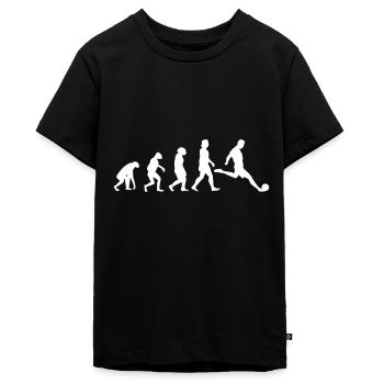 Fußballer Evolution Fußball Fußballspieler - Teenager Premium Bio T-Shirt - Schwarz - Vorne - AI Model Teenager Male light (155cm)