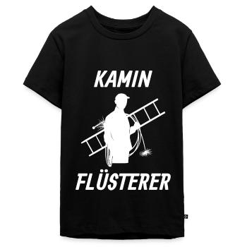 Kamin Flüsterer Kaminkehrer Schornsteinfeger - Teenager Premium Bio T-Shirt - Schwarz - Vorne - AI Model Teenager Male light (155cm)