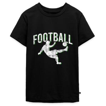 Fotboll fotboll - Ekologisk premium-T-shirt tonåring - svart - Fram - AI Model Teenager Male light (155cm)