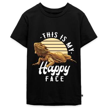 Bearded Dragon for a Reptile Bearded Dragon - Teenager Premium Organic T-Shirt - black - Front - AI Model Teenager Male light (155cm)
