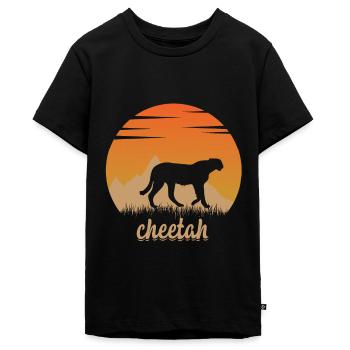 Gepard in der Natur - Teenager Premium Bio T-Shirt - Schwarz - Vorne - AI Model Teenager Male light (155cm)