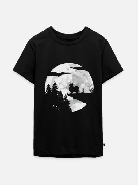 Papillon Hund - Teenager Premium Bio T-Shirt - Schwarz