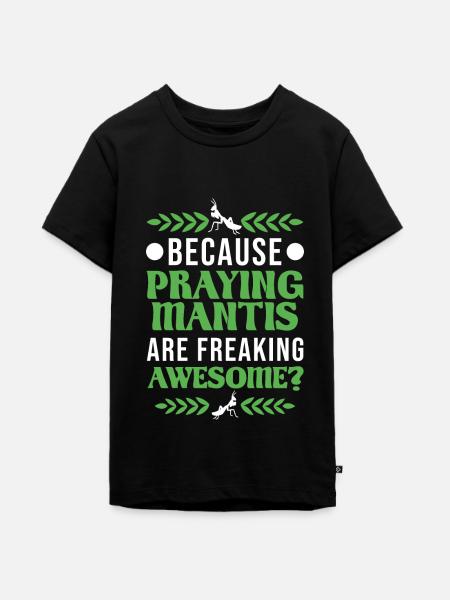 Gottesanbeterin Mantis Fangschrecke - Teenager Premium Bio T-Shirt - Schwarz