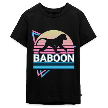 Baboon Retro Gift - Teenager Premium Organic T-Shirt - black - Front - AI Model Teenager Male light (155cm)
