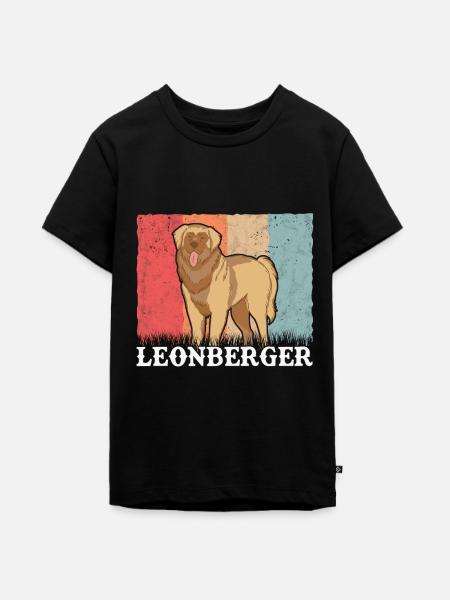 Leonberger Retro - Teenager Premium Bio T-Shirt - Schwarz